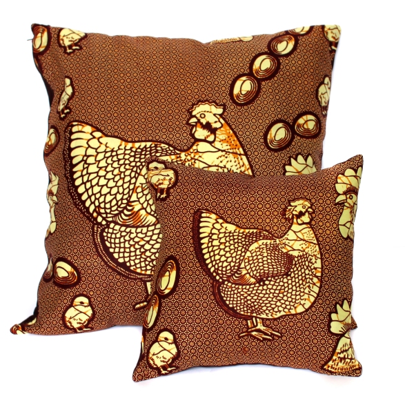 Brown hen chicken cushion covers